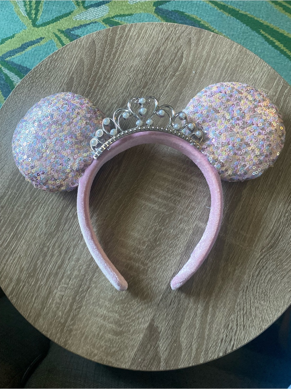 Disney Pink Sequin Princess Minnie Mouse Ear Headband Accessory Disneyland